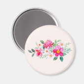 Aimant Jouer Joli Bouquet de Fleur Rose (Recto/Verso)