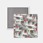 Aimant Jouer Poker Queens Design, (Recto/Verso)