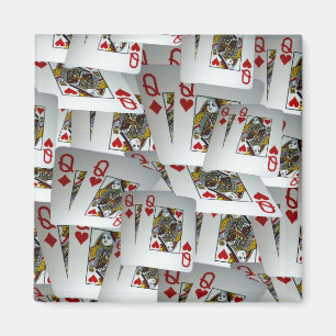 Aimant Jouer Poker Queens Design,