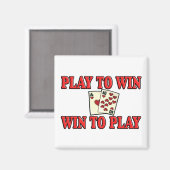 Aimant Jouer pour gagner - Gagner pour jouer - Blackjack (Recto/Verso)
