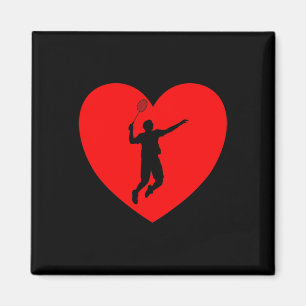 Aimant Joueur Badminton Coeur Drôle Badminton Pour Hommes