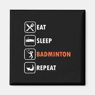 Aimant Joueur Badminton Racket Shutte Athlète Mange Sleep