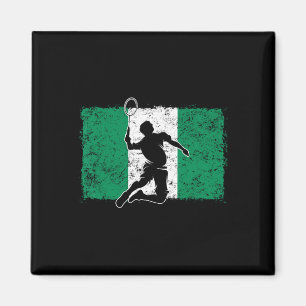 Aimant Joueur de Badminton Nigeria Drapeau nigérian Niger