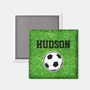 Aimant Joueur de balle de football NOM Vert herbe Sports