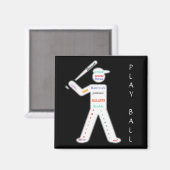 Aimant Joueur de baseball avec des mots motivants (Recto/Verso)