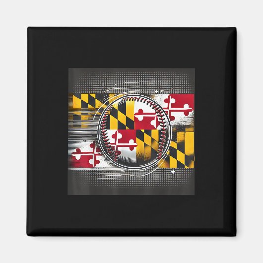 Aimant Joueur De Baseball Maryland Conception Avec Drapea (Devant)