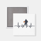 Aimant Joueur de basket-ball dribbling hearbeat (Recto/Verso)