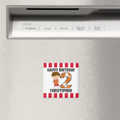 Aimant Joueur de basket-ball rouge et blanc 2e anniversai (In Situ (Lave-vaisselle))