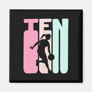 Aimant Joueur de basketball rétro 10e anniversaire 10 ans