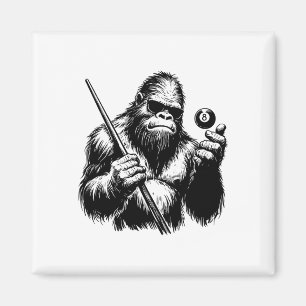 Aimant Joueur de billard Bigfoot - Funny Sasquatch Billia
