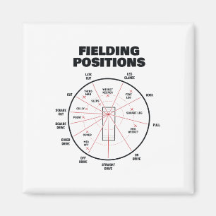 Aimant Joueur de champ de cricket Maillot Positions de ch