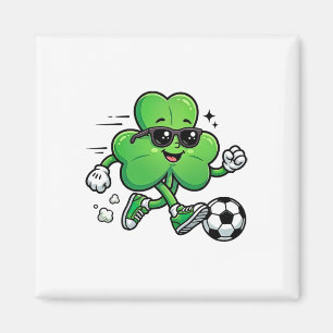 Aimant Joueur de football Cool Shamrock Saint Patrick irl