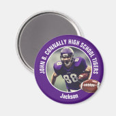 Aimant Joueur de football du lycée violet (Recto/Verso)