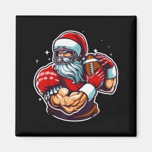 Aimant Joueur de football Santa Noël Pyjama Drôle de Noël