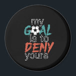 Aimant Joueur de football sportif amusant Citer But Keepe<br><div class="desc">Mon but est de nier le vôtre. Design amusant et humoristique pour gardien de but, joueur de football, entraîneur et fans du sport. Marchandises athlétiques cool et fantastiques pour les athlètes, le capitaine de l'équipe de football et les joueurs. Parfait pour l'équipe de football du lycée ou l'équipe de sport...</div>