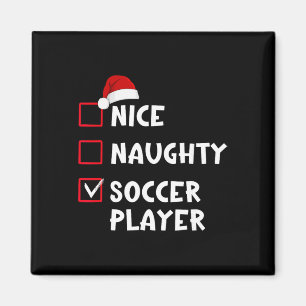 Aimant Joueur de football sympa et vilain liste de Noël d