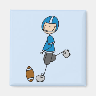 Aimant Joueur de football T-shirts et cadeaux bleus