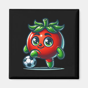 Aimant Joueur de football Tomate Mignon Kawaii Cartoon
