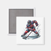 Aimant Joueur de Hockey (Recto/Verso)
