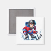 Aimant Joueur de Hockey   (Recto/Verso)