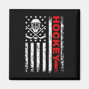 Aimant Joueur de hockey américain Drapeau Cool de glace H