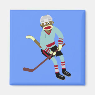 Aimant Joueur de hockey de singe de chaussette
