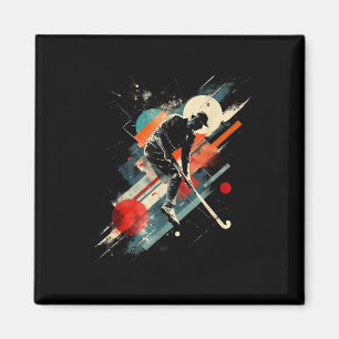 Aimant Joueur de hockey sur gazon artiste sur un terrain
