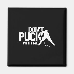 Aimant Joueur de hockey sur glace disant Ne paluche pas a