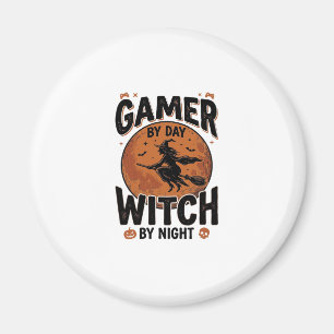 Aimant Joueur de jeu vidéo le jour, sorcière la nuit, con