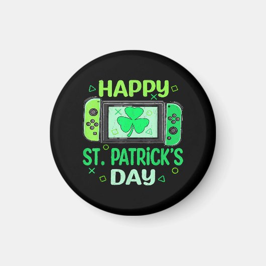 Aimant Joueur de jeu vidéo Trèfle Joyeux St Patrick (Devant)