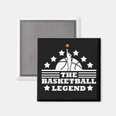 Aimant Joueur de légende de basket-ball blanc orangé (Recto/Verso)