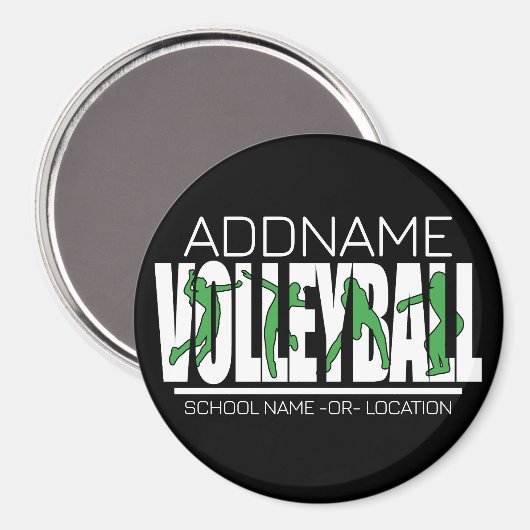 Aimant Joueur de l'équipe de volleyball AJOUTER LE NOM DE (Recto/Verso)