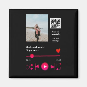 Aimant Joueur de musique couple personnalisé amour q r co