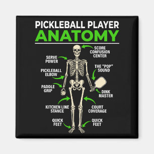 Aimant Joueur de pickleball anatomie drôle dink pickle ba