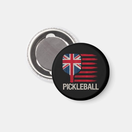 Aimant Joueur de Pickleball Paddle Drapeau Uk (Recto/Verso)