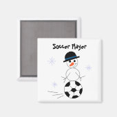 Aimant Joueur de soccer Snowman (Recto/Verso)