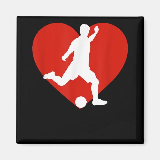 Aimant Joueur de soccer Valentine's Day Soccer Hea (Devant)