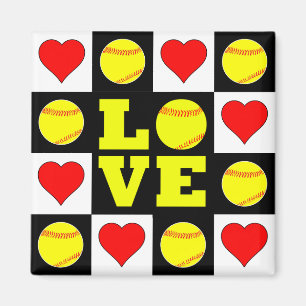Aimant Joueur de softball rapide AMOUR jolie décoration