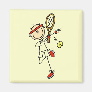 Aimant Joueur de Tennis avec T-Shirts de Raquette et Cade