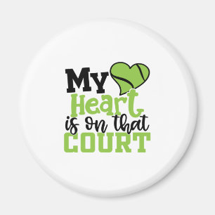 Aimant Joueur de tennis Mon Coeur Est Sur Cette Cour