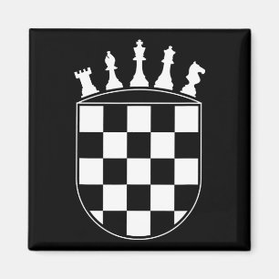 Aimant Joueur d'échecs Cadeaux pour Croates Drapeau Croat