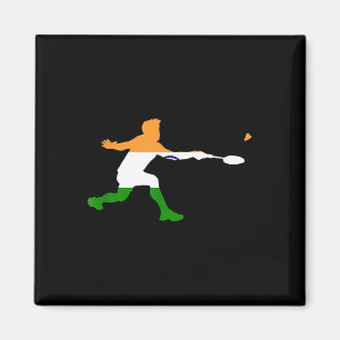 Aimant Joueur du Badminton Indian Flag Racquet Shutt Men
