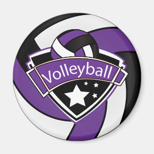 Aimant Joueur du volley-ball Star - violet, blanc et noir