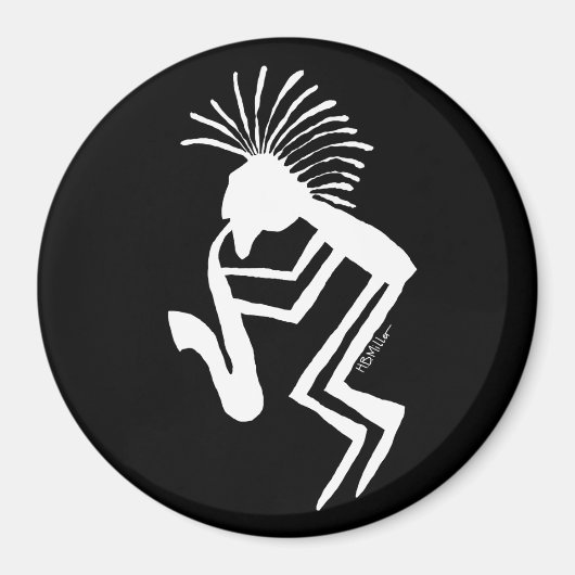 Aimant Joueur Saxaphone Kokopelli Petroglyph (Devant)