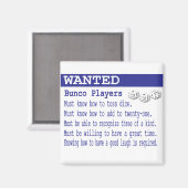 Aimant joueurs de bunco recherchés (Recto/Verso)