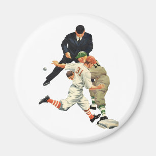 Aimant Joueurs vintages de baseball de sport en sécurité
