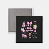 Aimant Joueuse de golf Let's Par golfeuse rose coquette n (Recto/Verso)