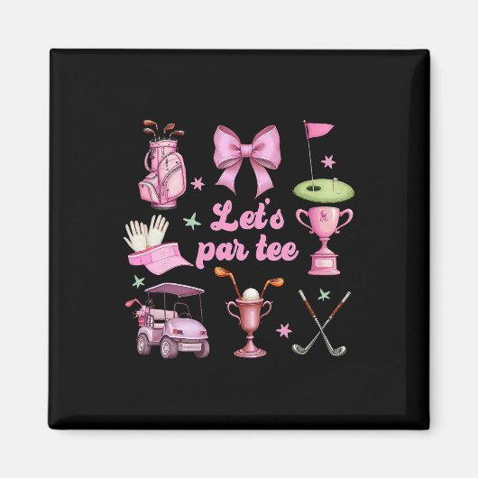Aimant Joueuse de golf Let's Par golfeuse rose coquette n (Devant)