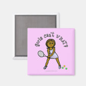 Aimant Joueuse de tennis foncé (Recto/Verso)