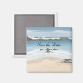 Aimant jour à la plage Enregistrer la date (Recto/Verso)